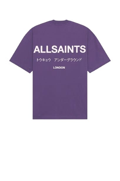 ALL SAINTS UNDERGROUND SS CREW LAPIS PURPLE TSHIRT