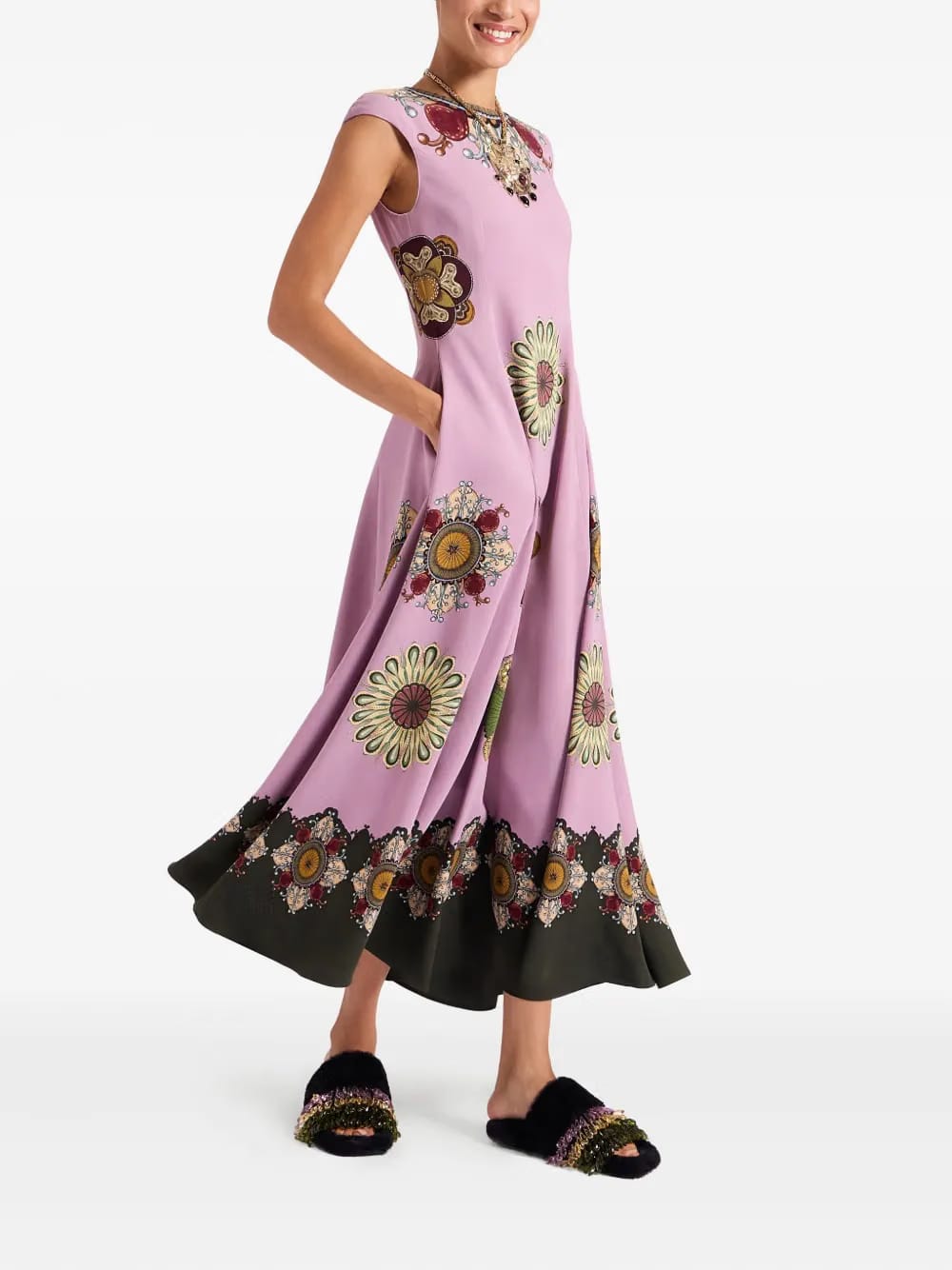 Park Ave print midi dress