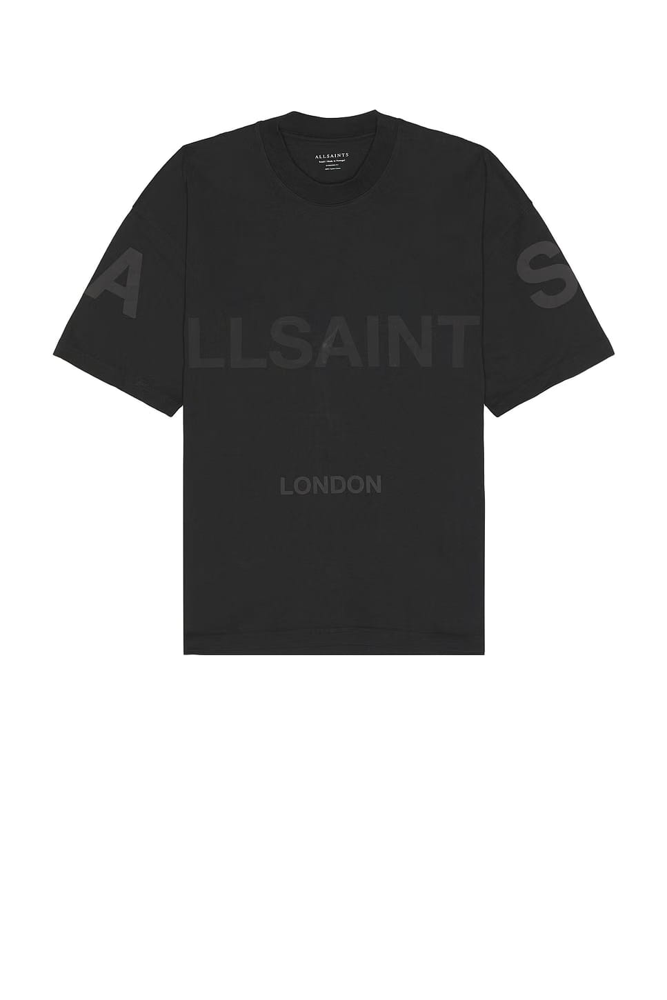 ALL SAINTS BIGGY SS CREW JET BLACK TSHIRT