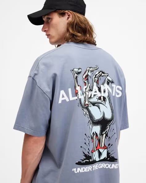 ALL SAINTS UNDERGANG SS CREW DAMSON BLUE