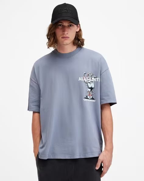 ALL SAINTS UNDERGANG SS CREW DAMSON BLUE