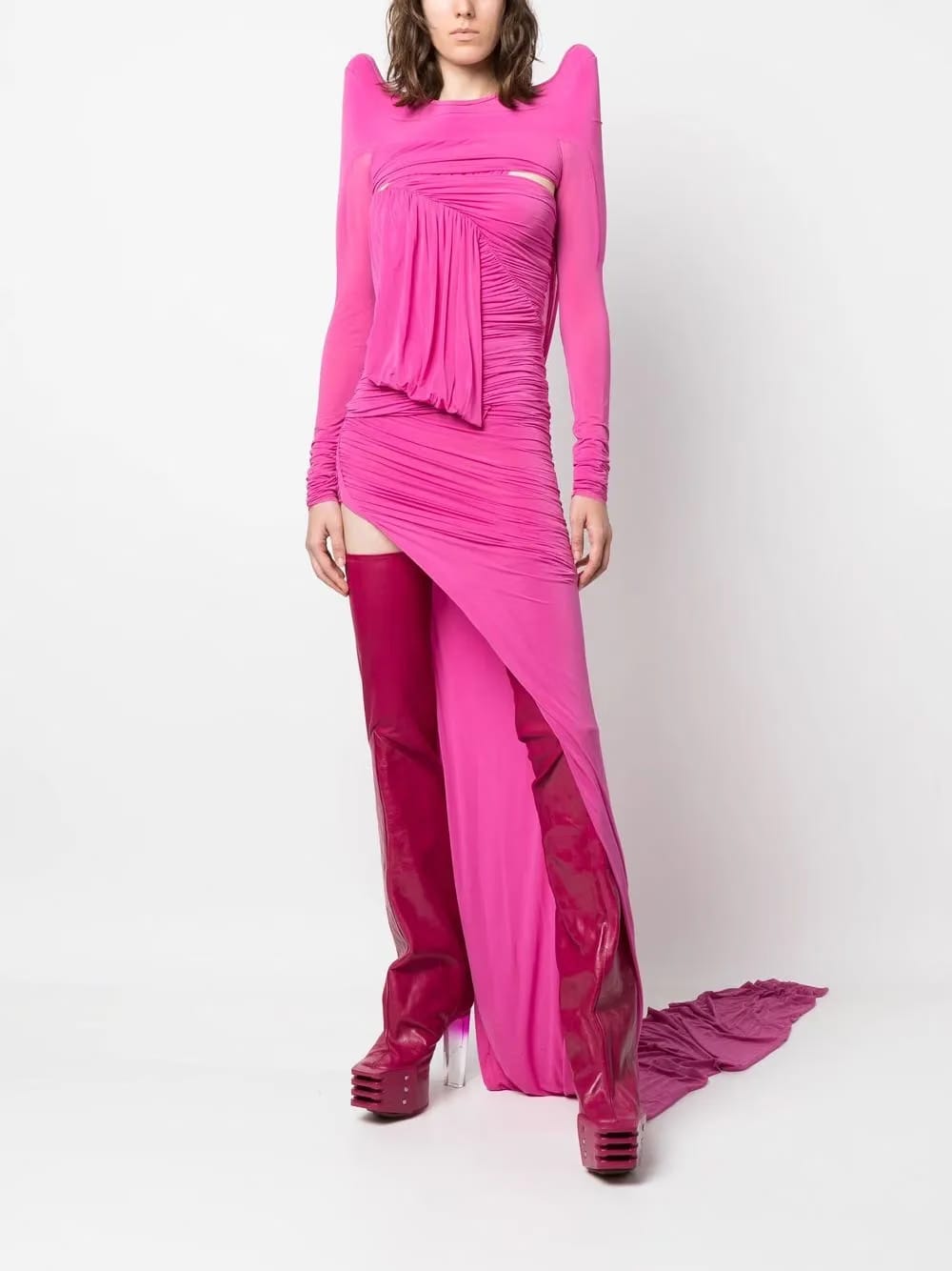 Edfu draped one-shoulder blouse