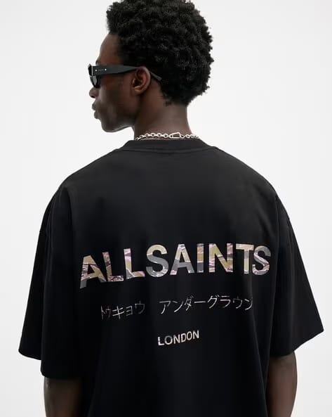 ALL SAINTS UNDERGROUND CAMO SS JET BLACK