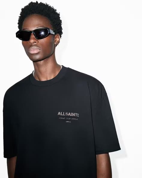 ALL SAINTS UNDERGROUND CAMO SS JET BLACK