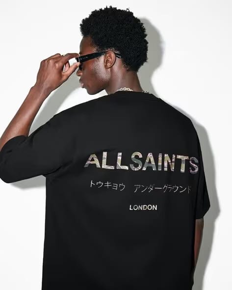 ALL SAINTS UNDERGROUND CAMO SS JET BLACK