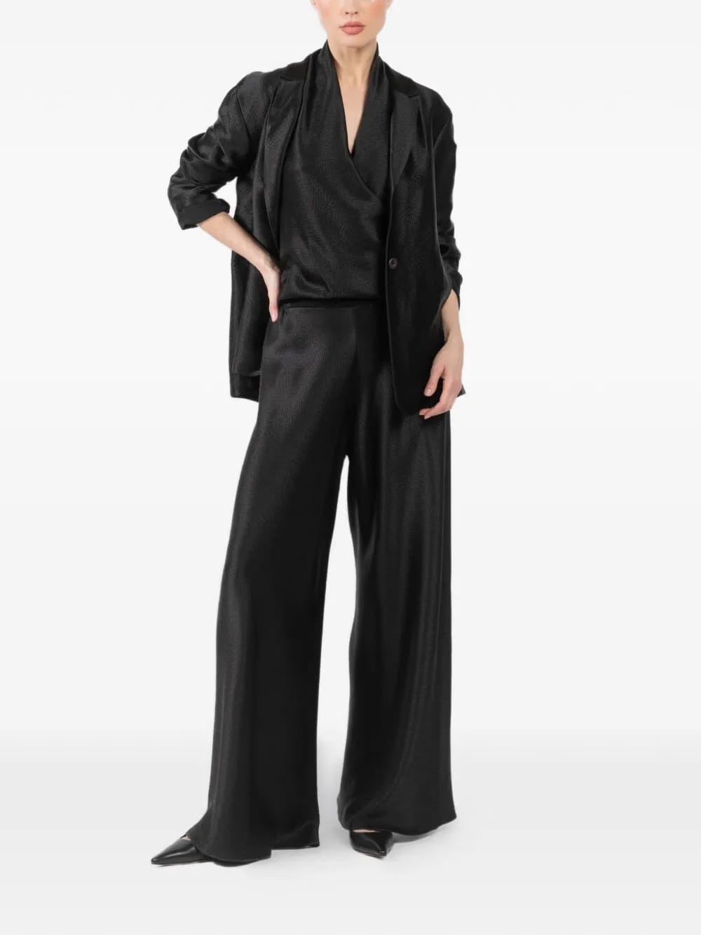 silk single-breasted blazer