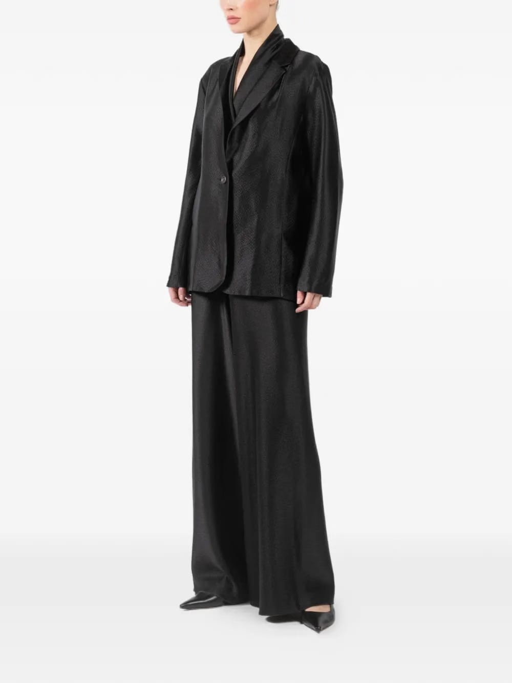 silk single-breasted blazer