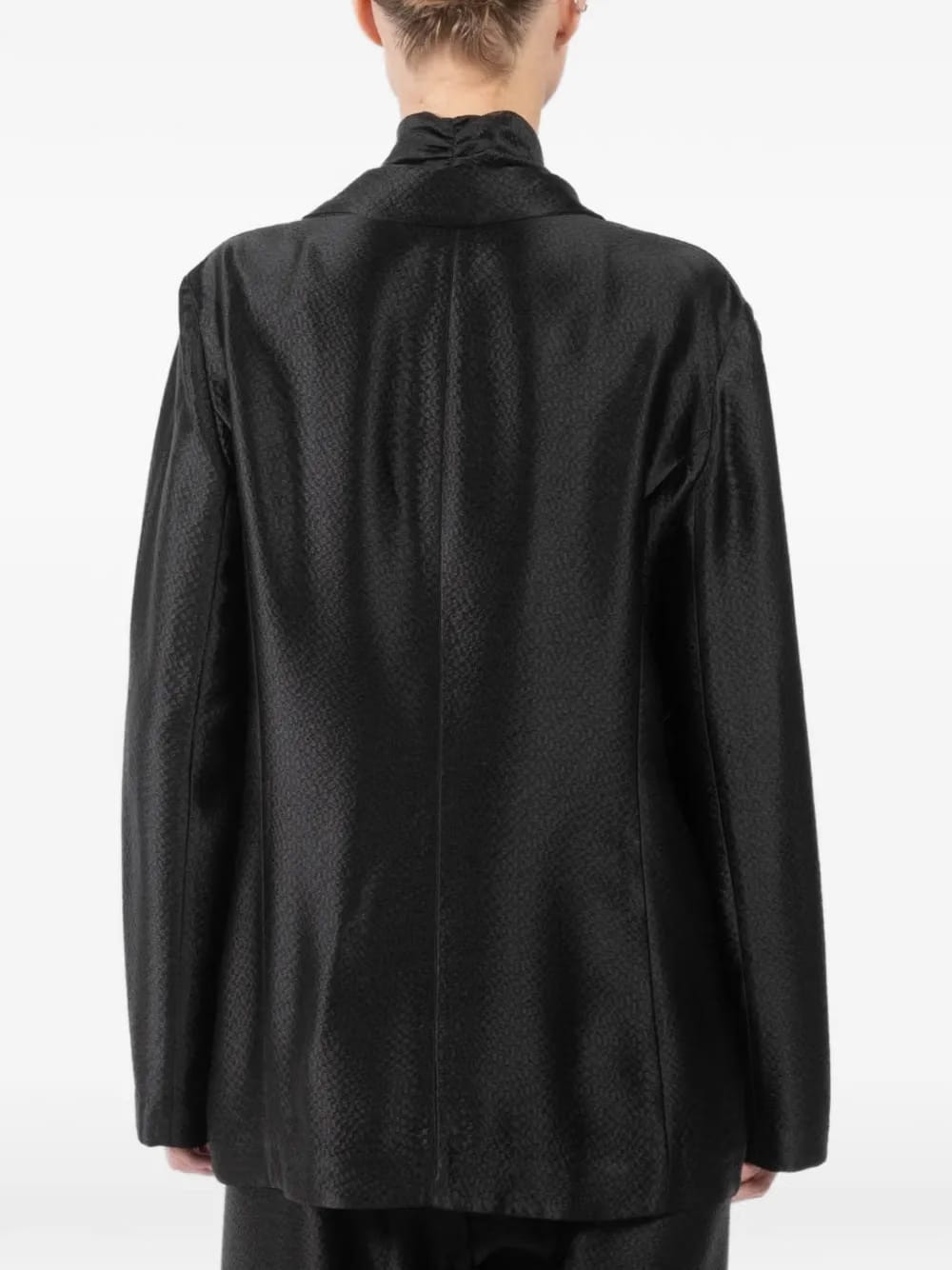 silk single-breasted blazer