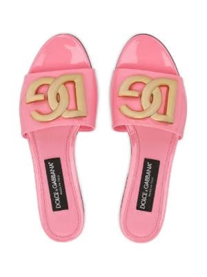 DG-logo Patent Leather Sandals