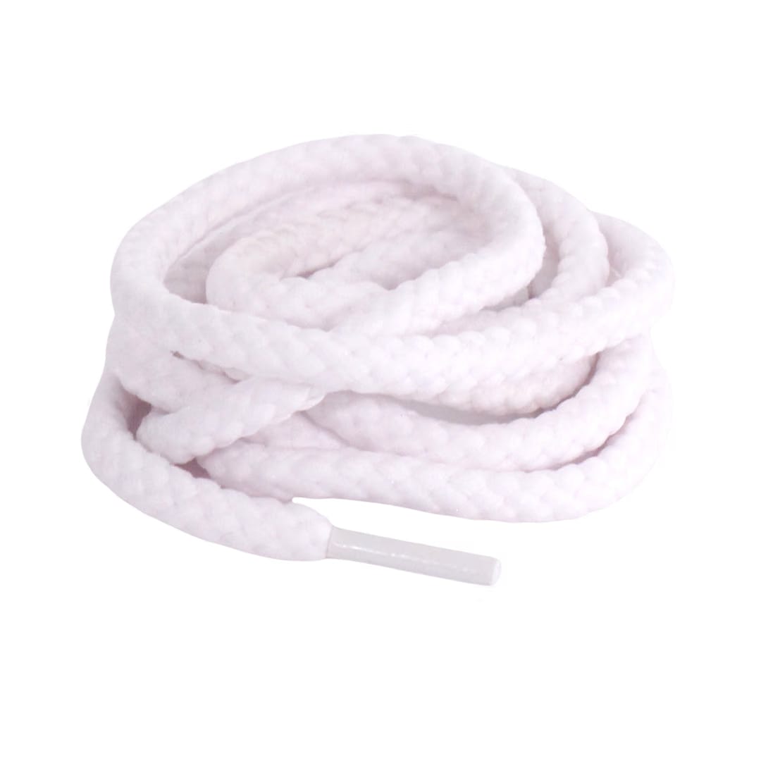 White Braided Rope Slim Sneaker Laces Premium Slimcord Shoelaces by KNOTTY