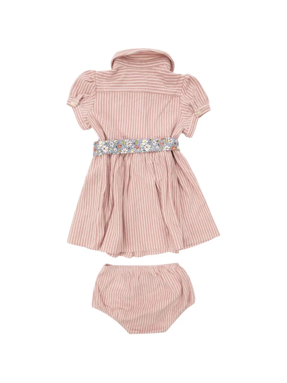 striped belted dress set (set of two)