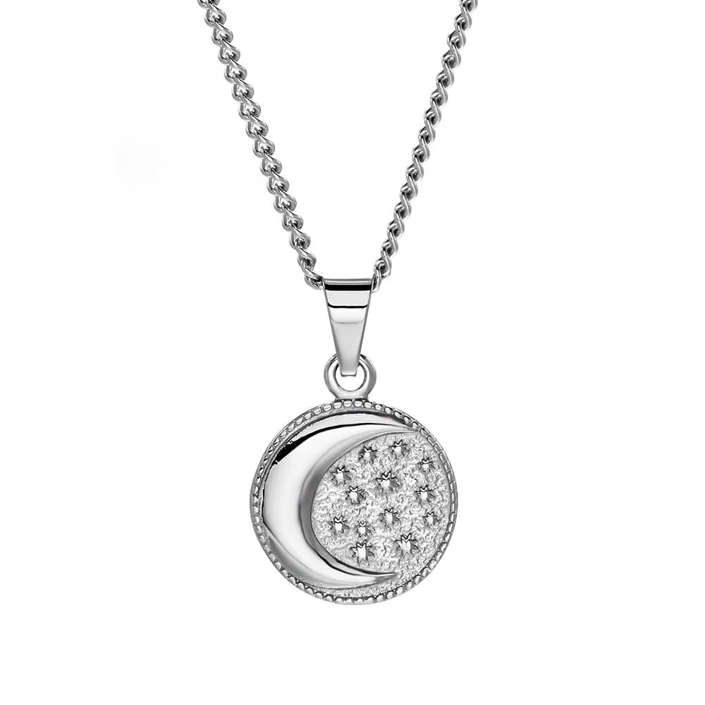 Sun & Moon Pendant with Curb Chain