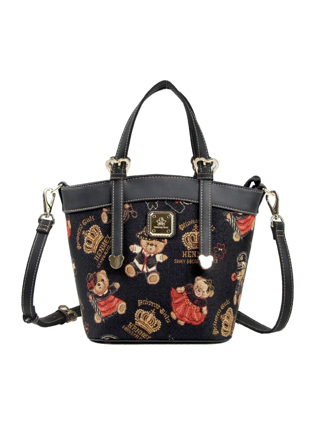 Crown Bear Bucket Bag-Medium Size (H-444-SB-CRB)
