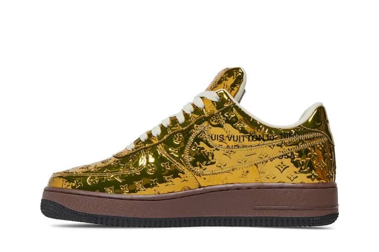 Louis Vuitton x Nike Air Force 1 By Virgil Abloh Metallic Gold