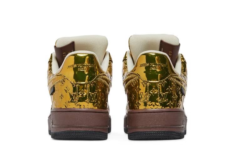 Louis Vuitton x Nike Air Force 1 By Virgil Abloh Metallic Gold