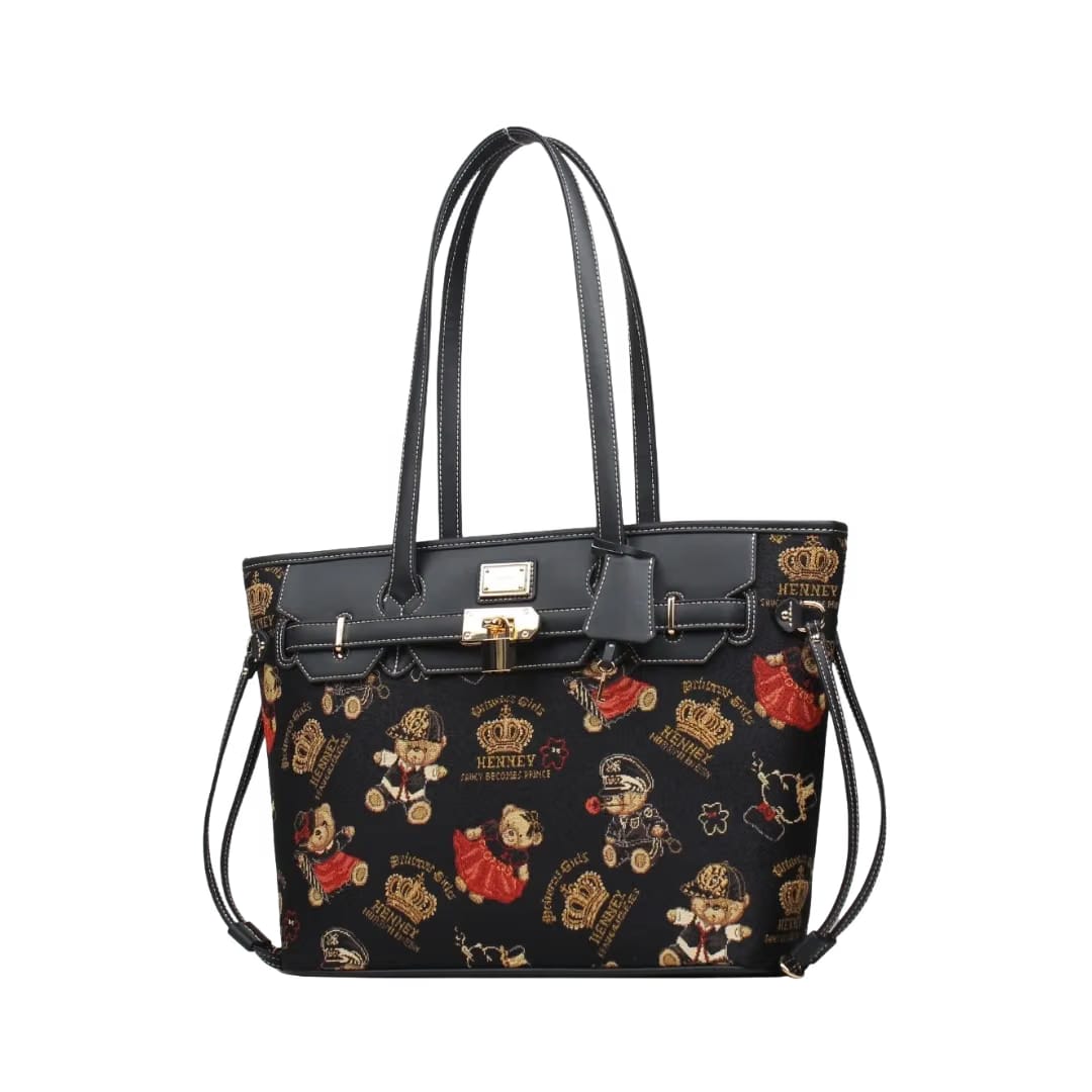 Crown Bear Tote Bag (H-1184-SB-CRB)