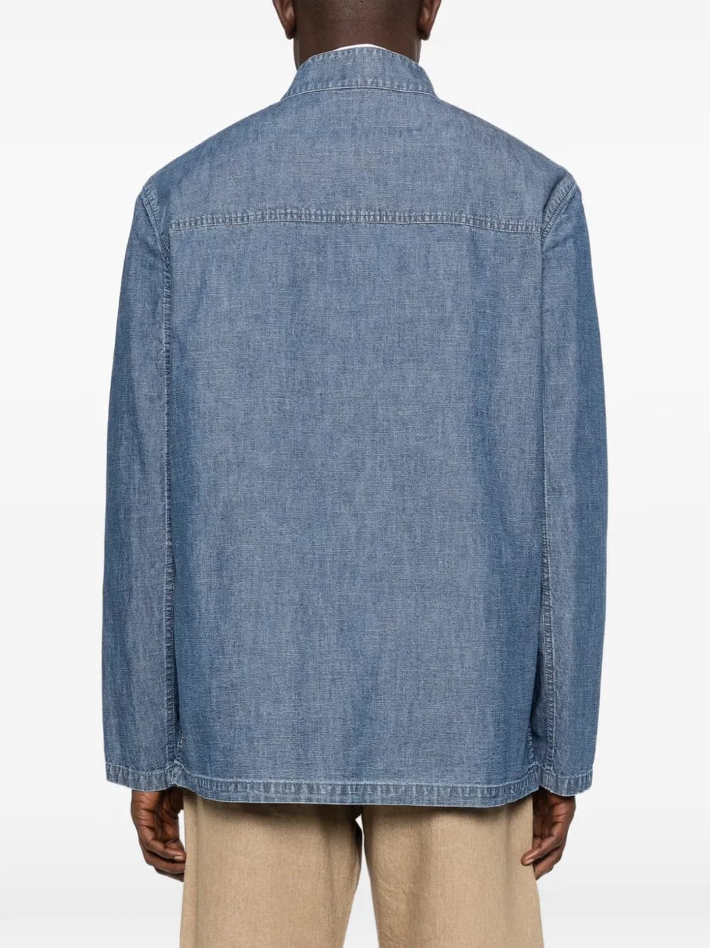 button-fastening denim coat