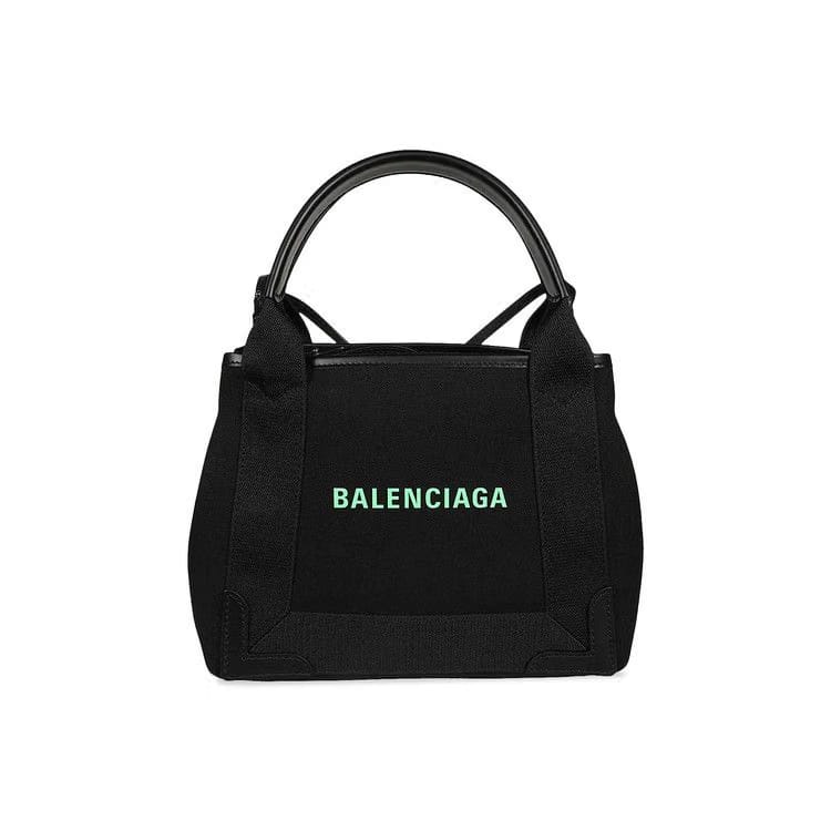 Balenciaga Cabas XS Handbag Black/Fluorescent Green