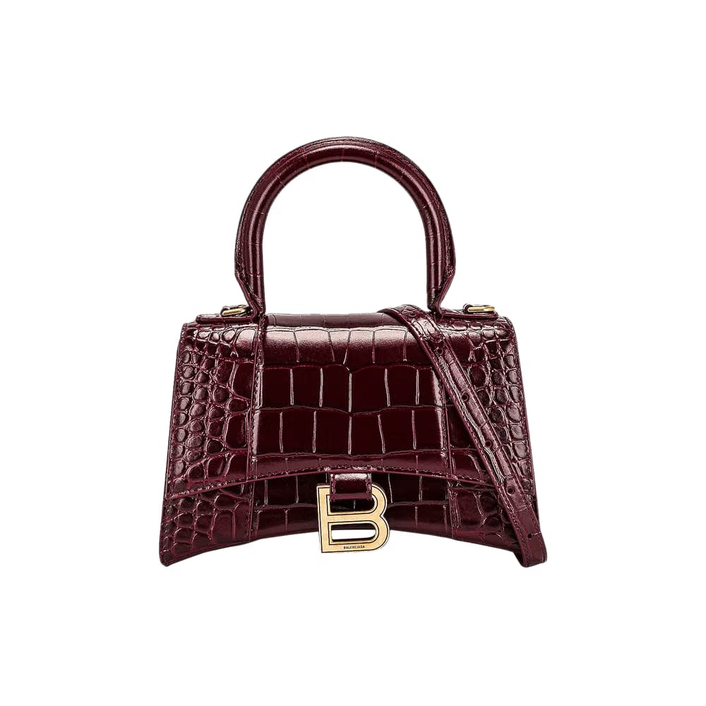 Balenciaga Hourglass XS Handbag Dark Red