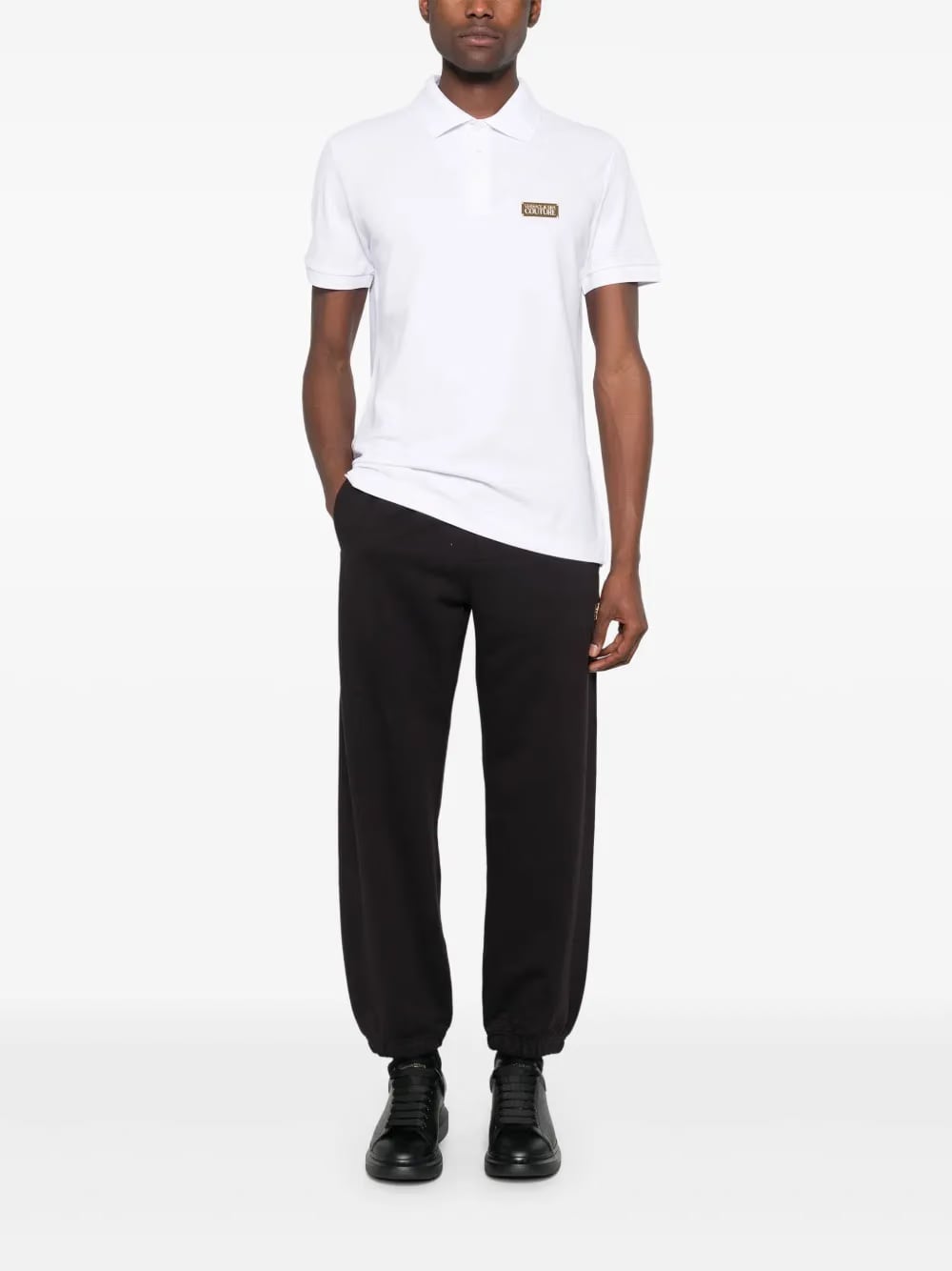 logo-plaque polo shirt