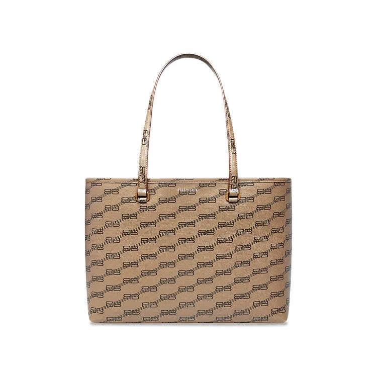 Balenciaga Signature Shopper Tote Bag Beige/Brown