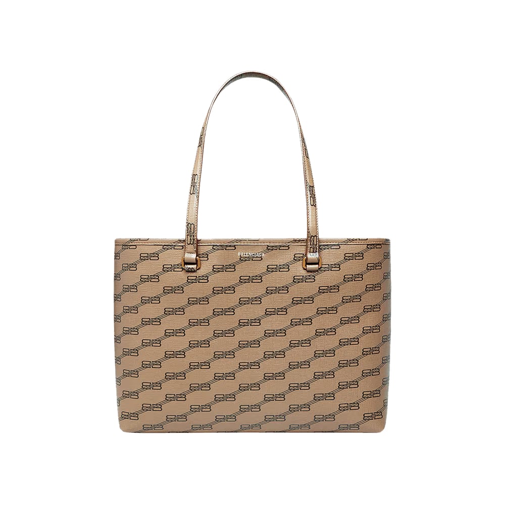 Balenciaga Signature Shopper Tote Bag Beige/Brown