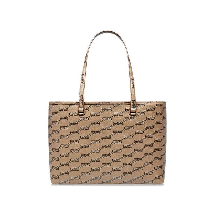 Balenciaga Signature Shopper Tote Bag Beige/Brown