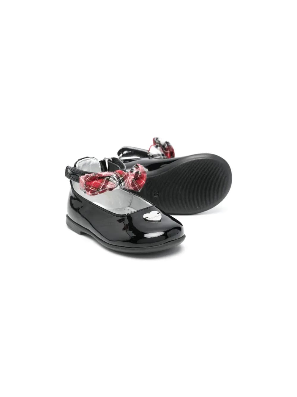 bow-detail leather ballerinas