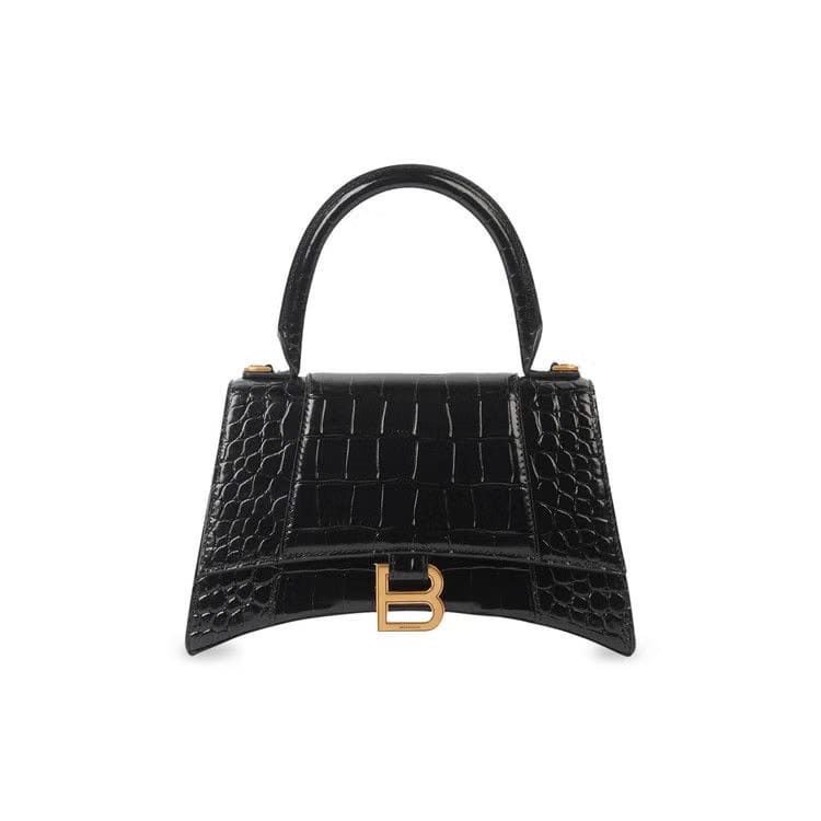 Balenciaga Hourglass Small Top Handle Bag Black