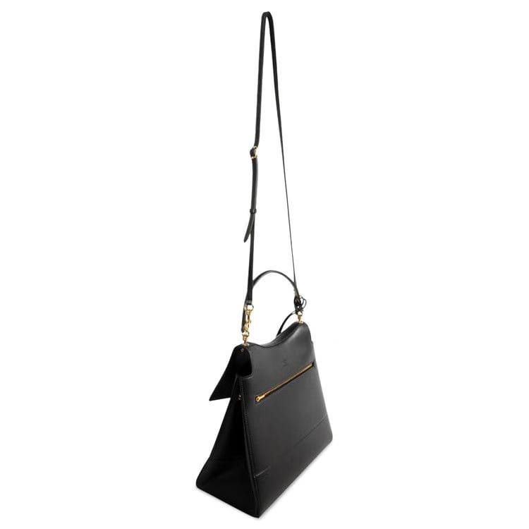 Balenciaga Nano Flap Leather Top Handle Bag Black