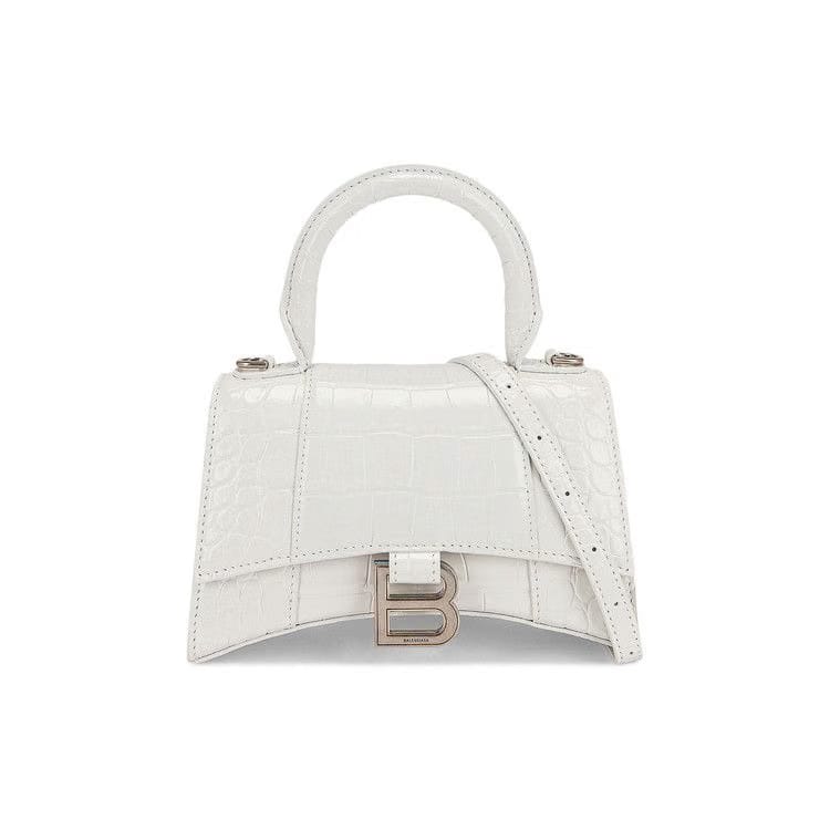 Balenciaga Hourglass XS Top Handle Bag White