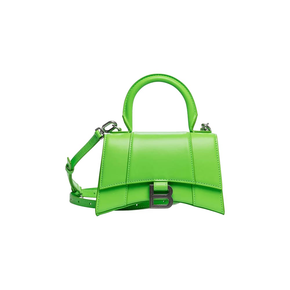 Balenciaga XS Hourglass Top Handle Bag Acid Green