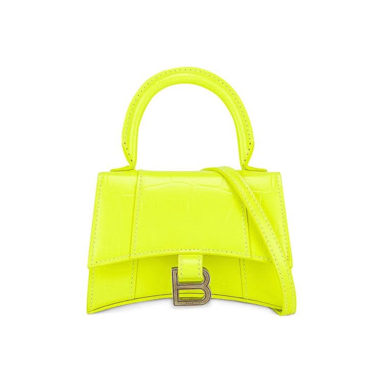 Balenciaga Mini Hourglass Strap Bag Fluorescent Yellow