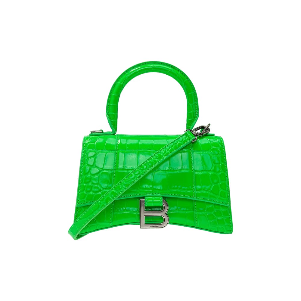 Balenciaga Xs Hourglass Top Handle Fluo Green