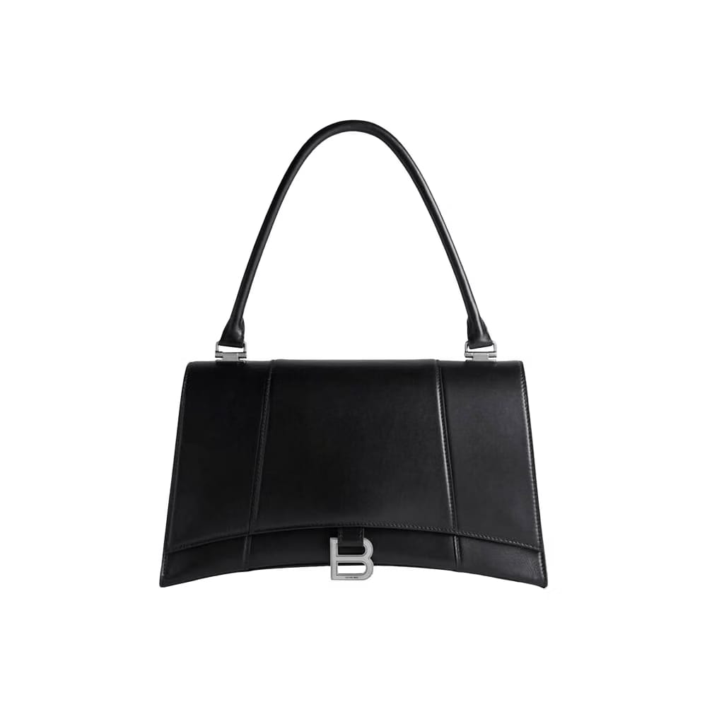 Balenciaga Hourglass Hinge Medium Shoulder Bag Black