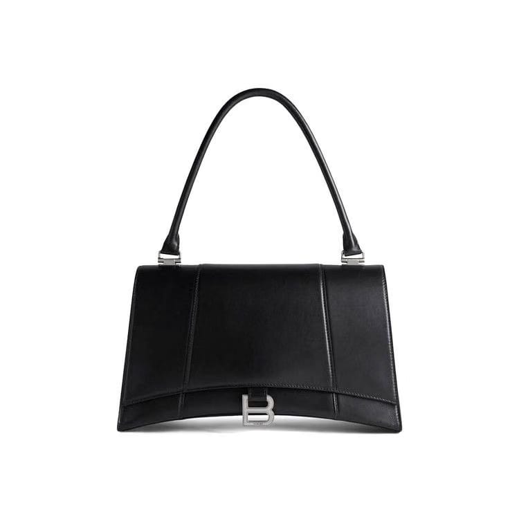 Balenciaga Hourglass Hinge Medium Shoulder Bag Black