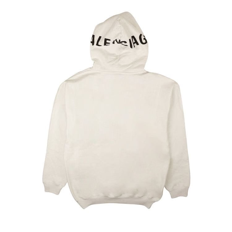 Balenciaga Logo Hoodie White