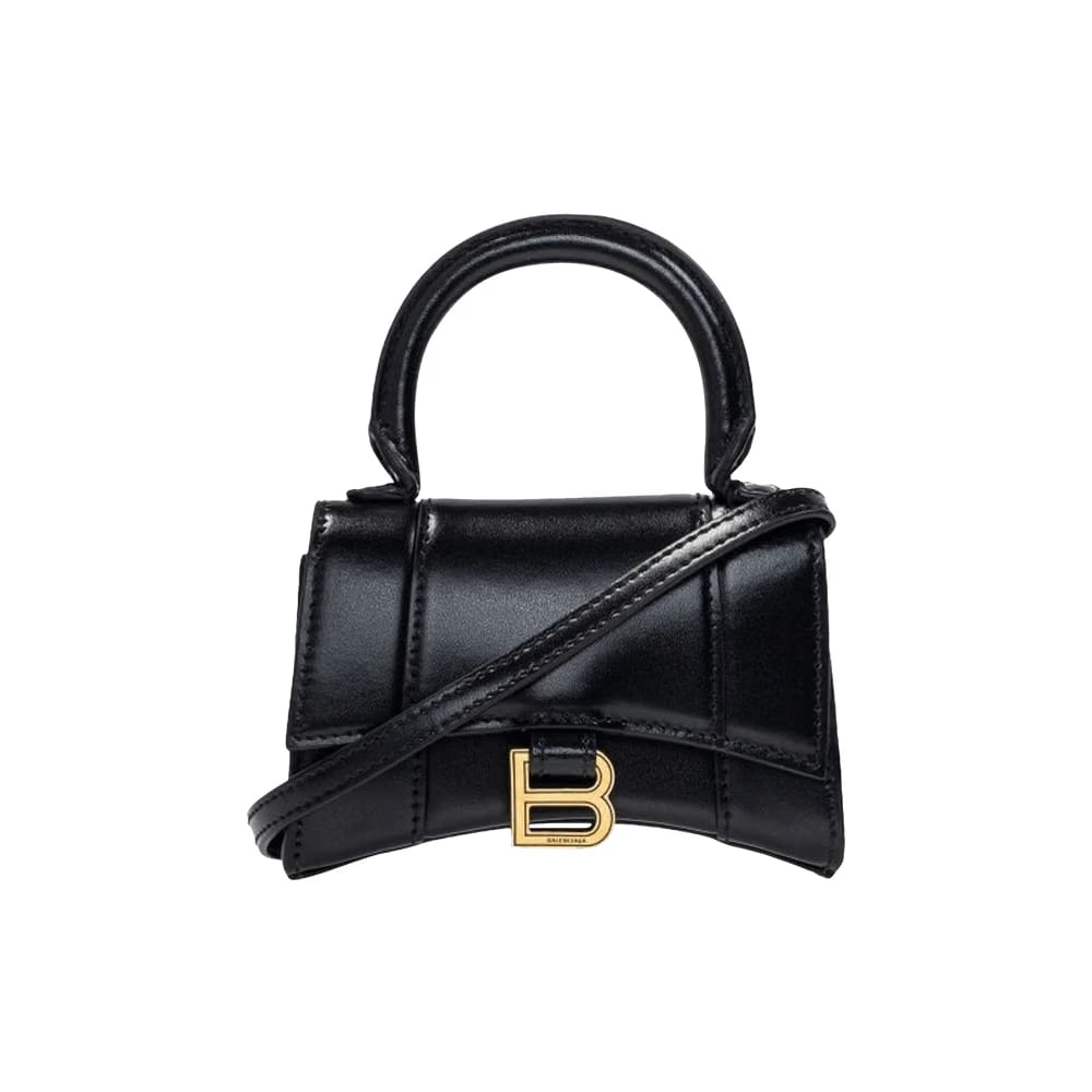 Balenciaga Mini Hourglass Top Handle Bag Black