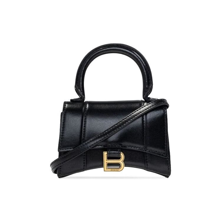 Balenciaga Mini Hourglass Top Handle Bag Black