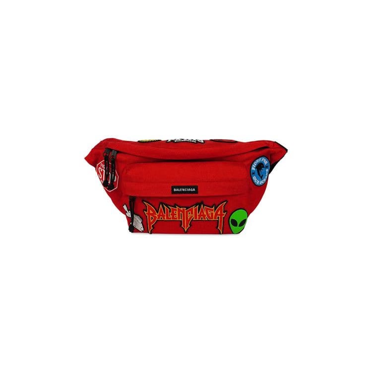 Balenciaga Explorer Belt Bag With Animation Patches Red