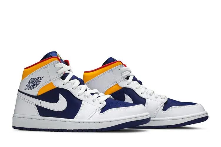 Air Jordan 1 Mid Royal Blue Laser Orange