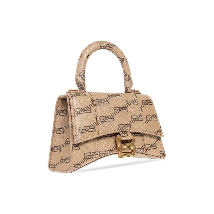 Balenciaga Hourglass XS Shoulder Bag Beige/Brown