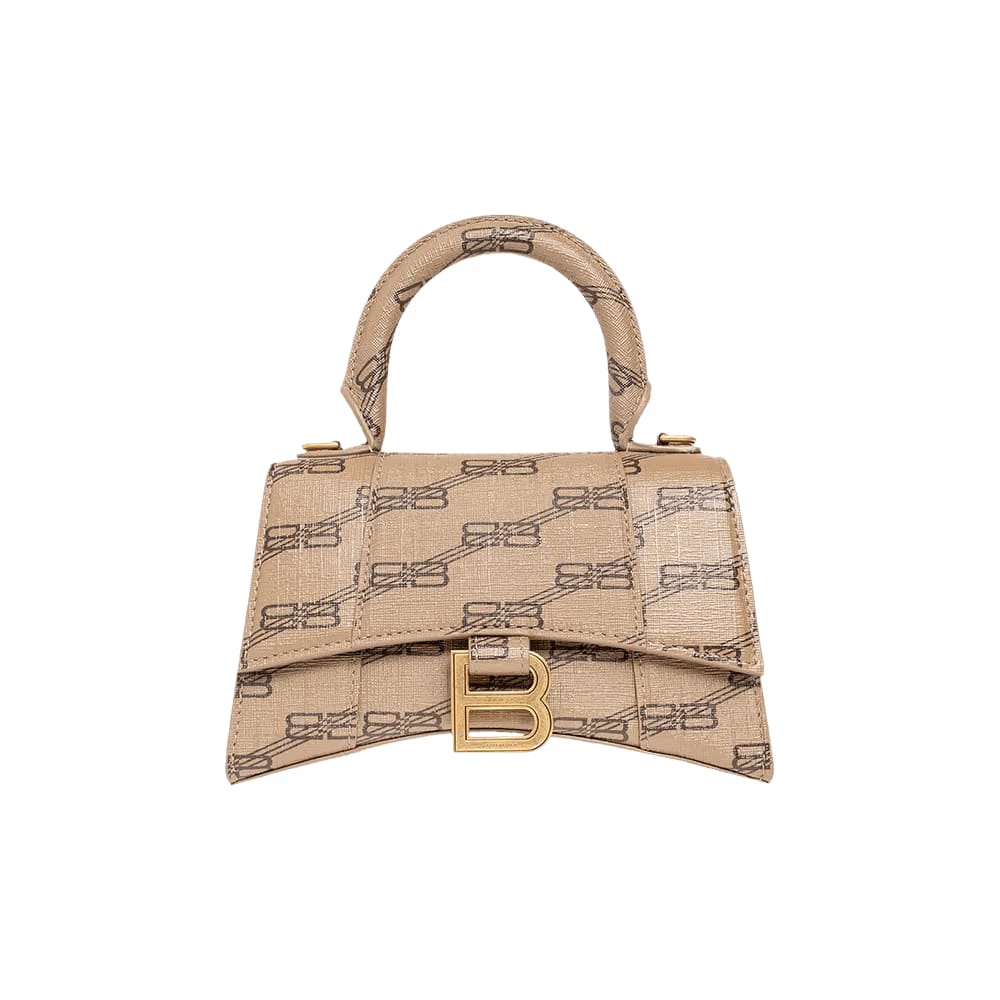 Balenciaga Hourglass XS Shoulder Bag Beige/Brown