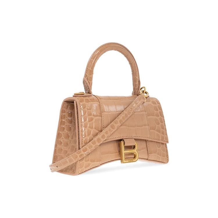 Balenciaga XS Hourglass Shoulder Bag Nude/Beige
