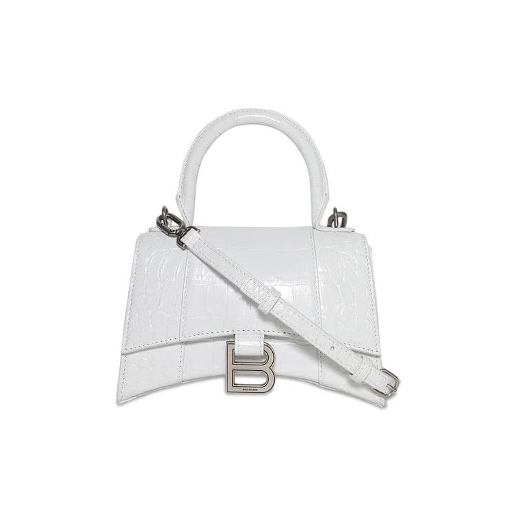 Balenciaga Hourglass Top Handle Optic White