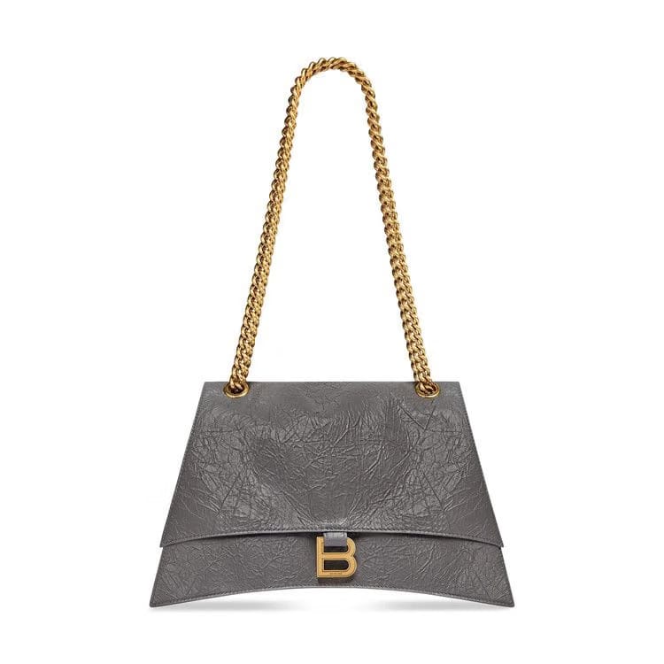 Balenciaga Medium Crush Chain Bag Dark Grey