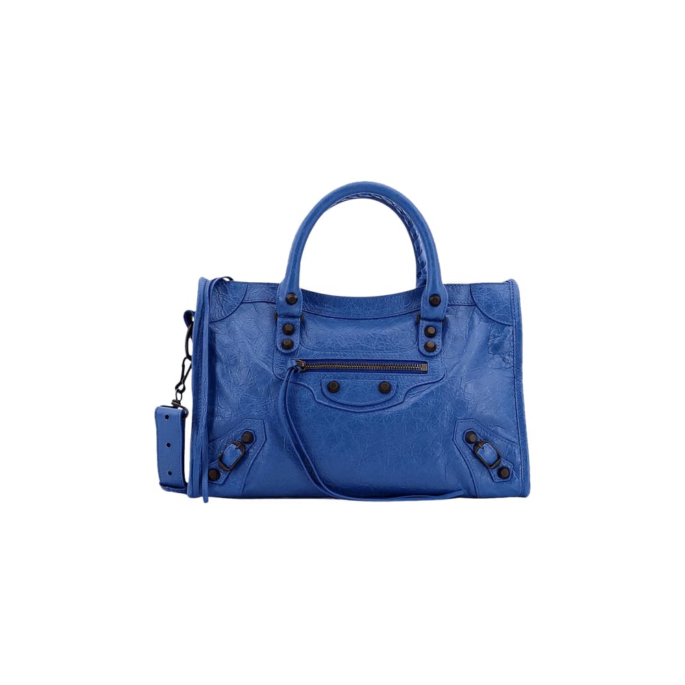 Balenciaga Small Le City Shoulder Bag Denim Blue