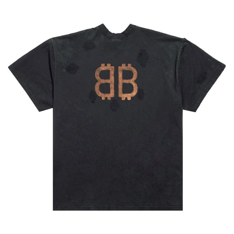 Balenciaga Paris Moon Double Front T-Shirt Wash Black