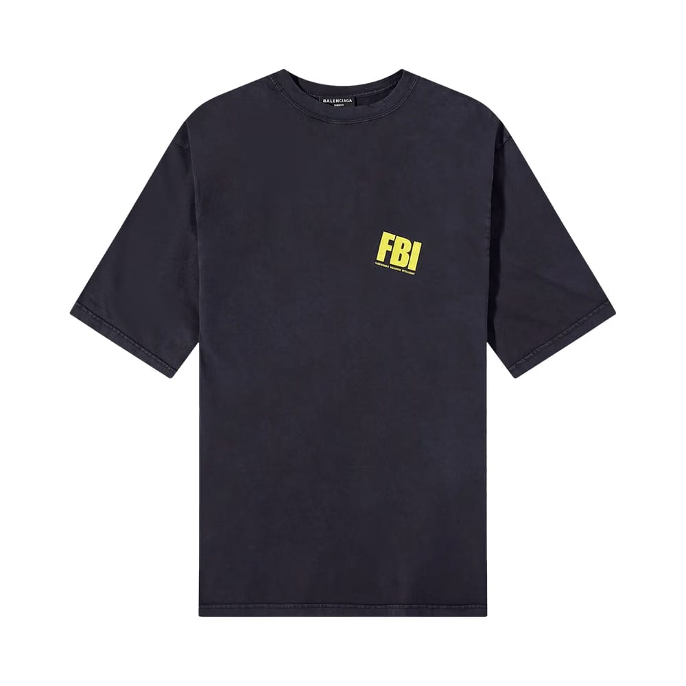 Balenciaga Worn Out T-Shirt Marine Blue/Yellow
