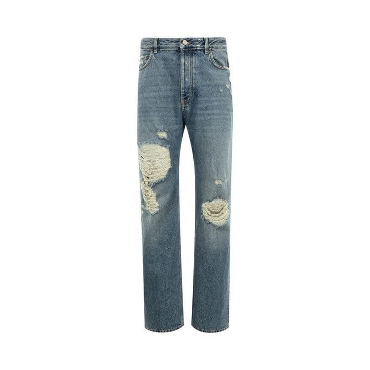 Balenciaga Ripped Pants Sun Bleached Blue